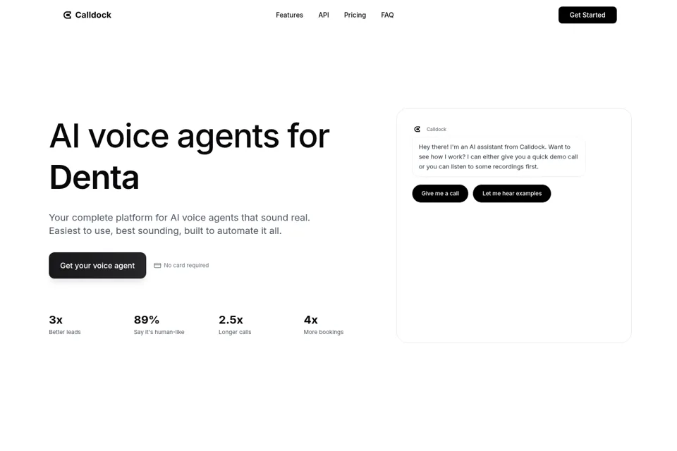 Aperçu de la landing page