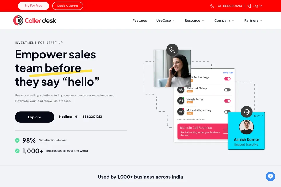 Aperçu de la landing page