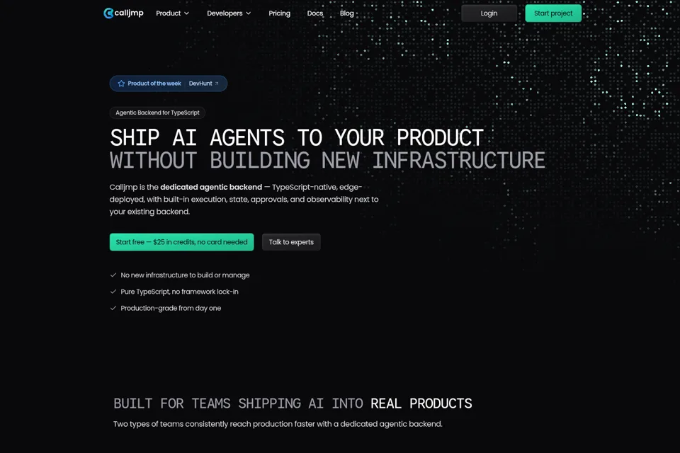 Aperçu de la landing page