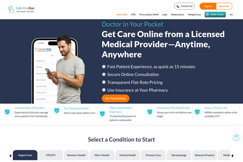 Aperçu de la landing page