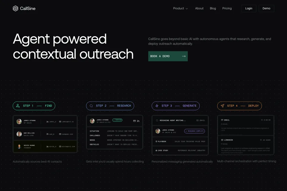Aperçu de la landing page