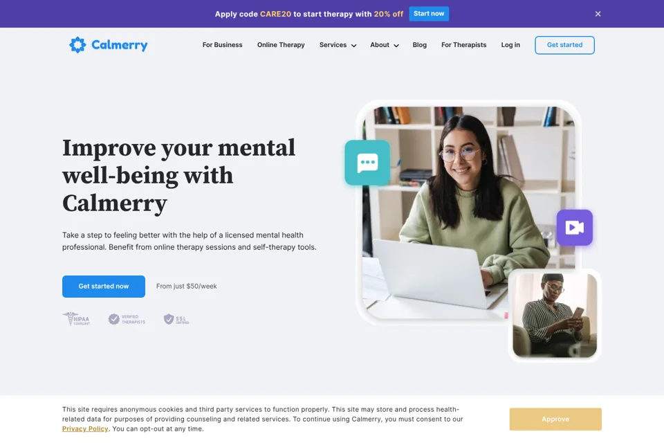 Aperçu de la landing page