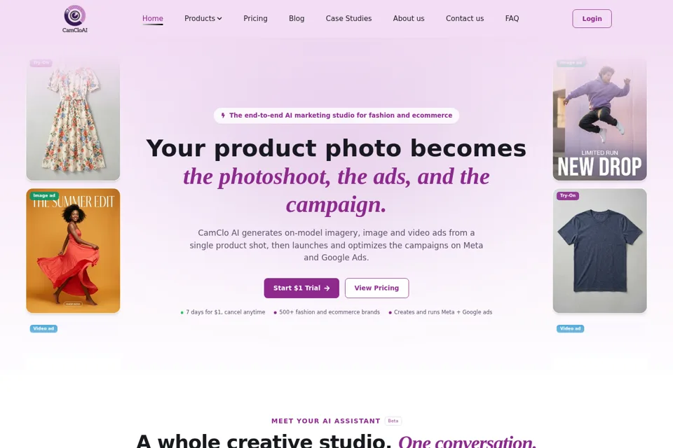 Aperçu de la landing page