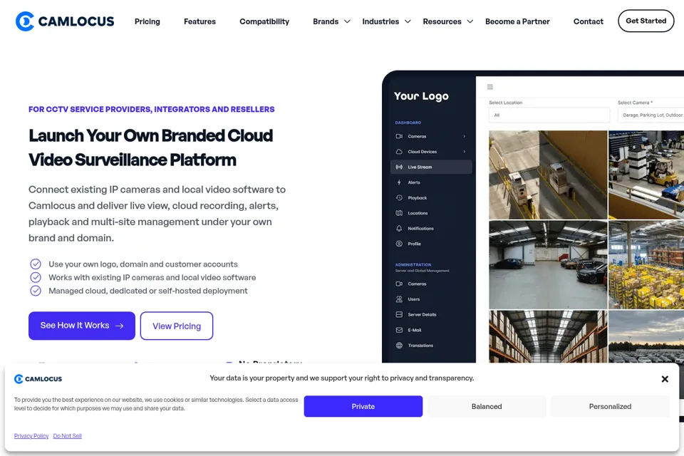 Aperçu de la landing page