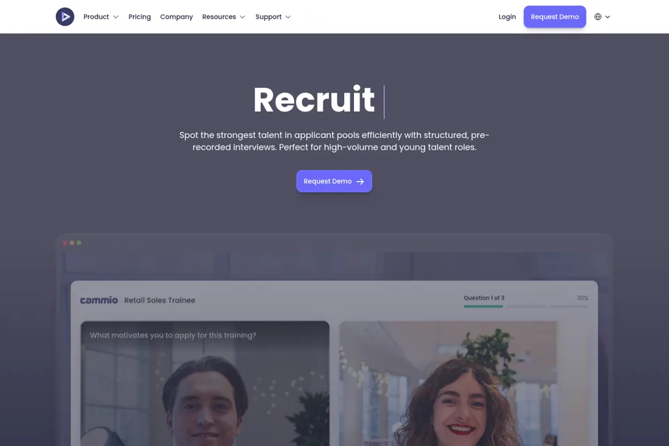 Aperçu de la landing page