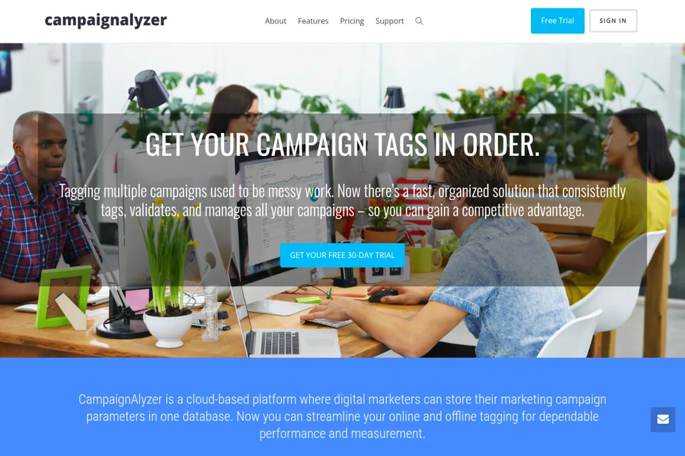 Aperçu de la landing page