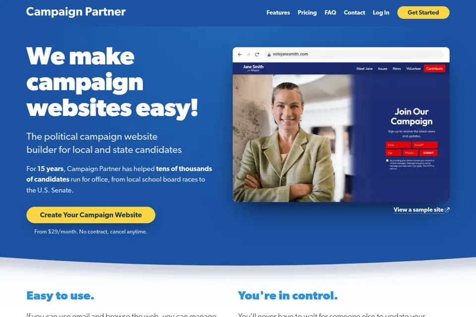 Landing page preview