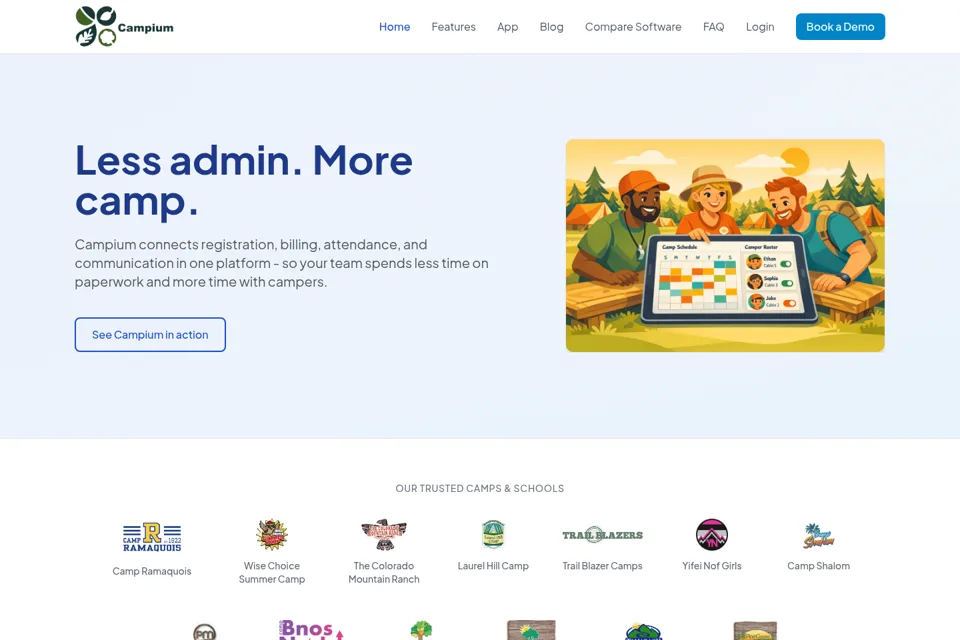Aperçu de la landing page