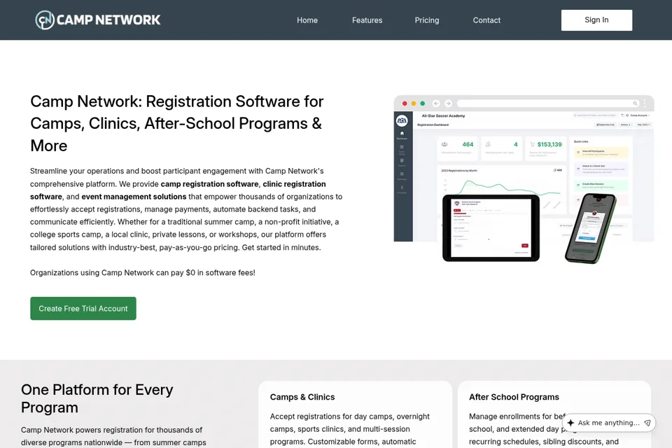 Landing page preview