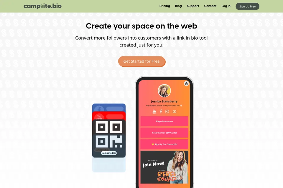 Aperçu de la landing page