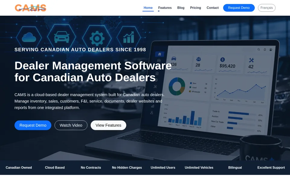 Aperçu de la landing page