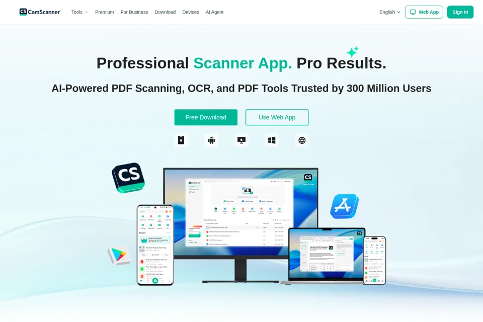 Aperçu de la landing page