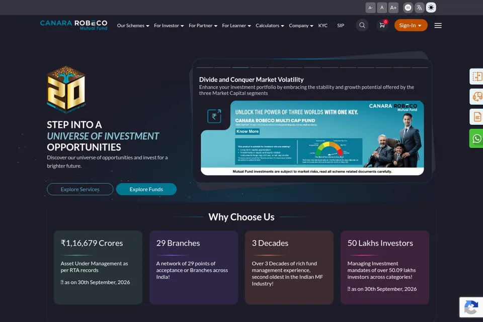 Aperçu de la landing page