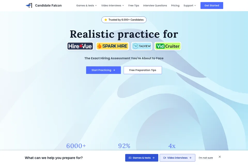 Aperçu de la landing page