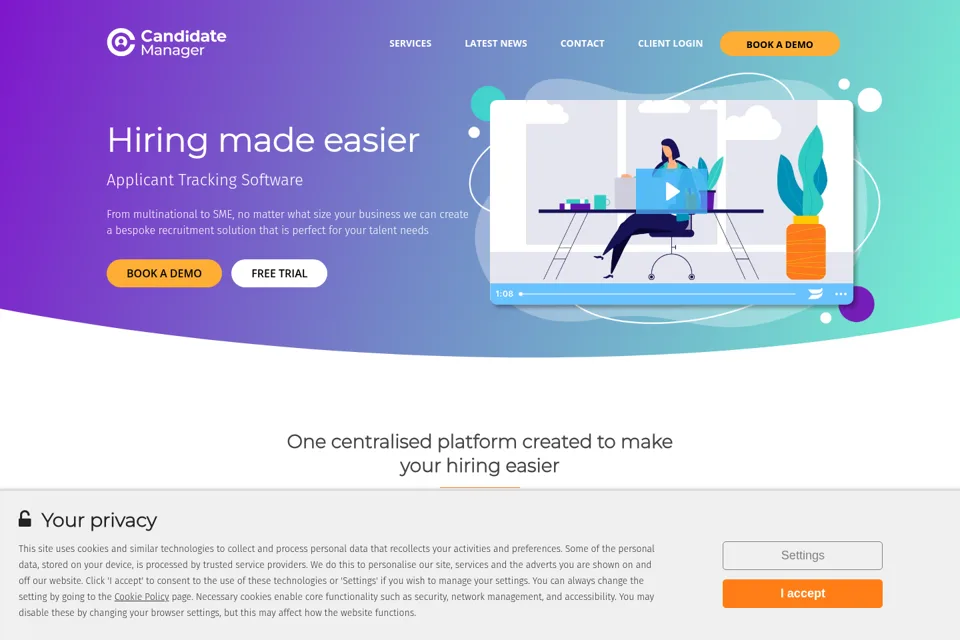 Aperçu de la landing page