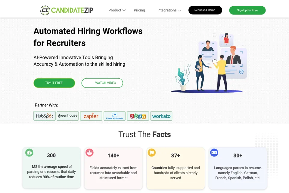 Aperçu de la landing page