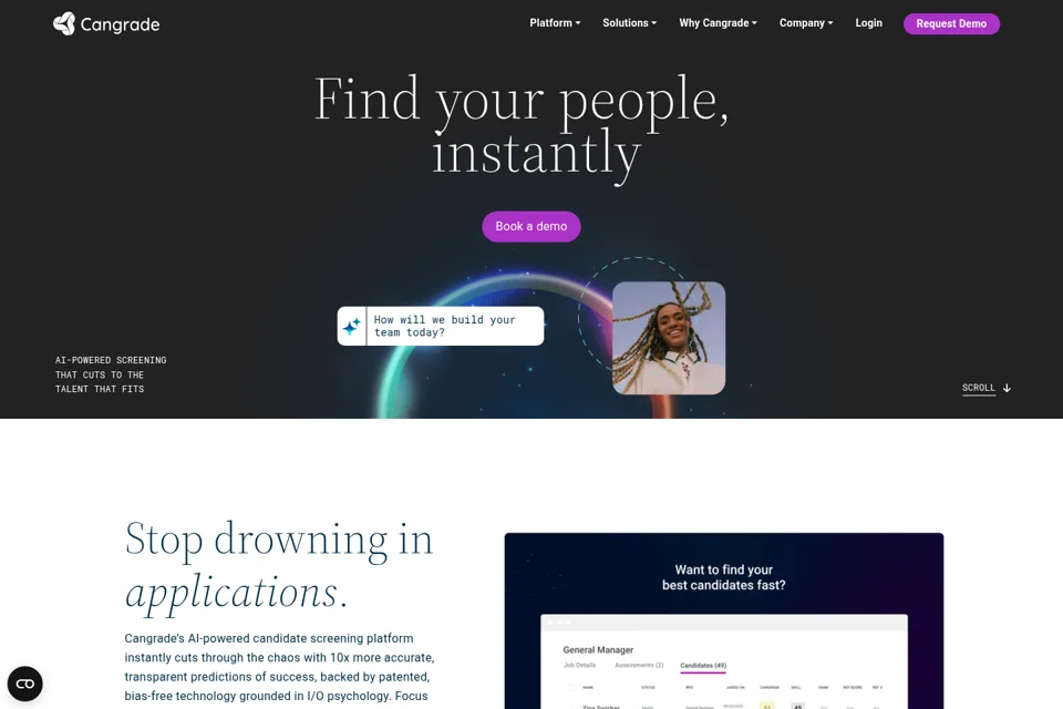 Aperçu de la landing page
