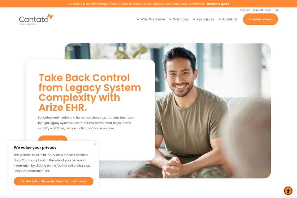 Aperçu de la landing page
