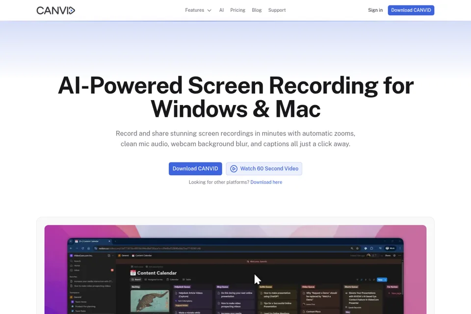 Landing page preview