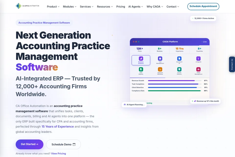 Aperçu de la landing page
