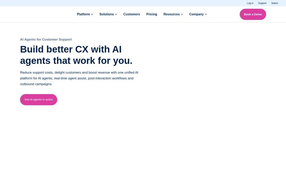 Aperçu de la landing page