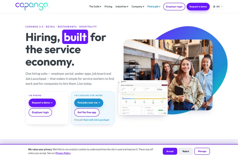 Aperçu de la landing page