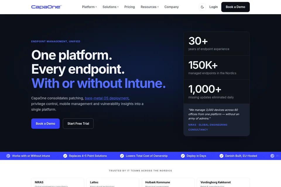 Aperçu de la landing page