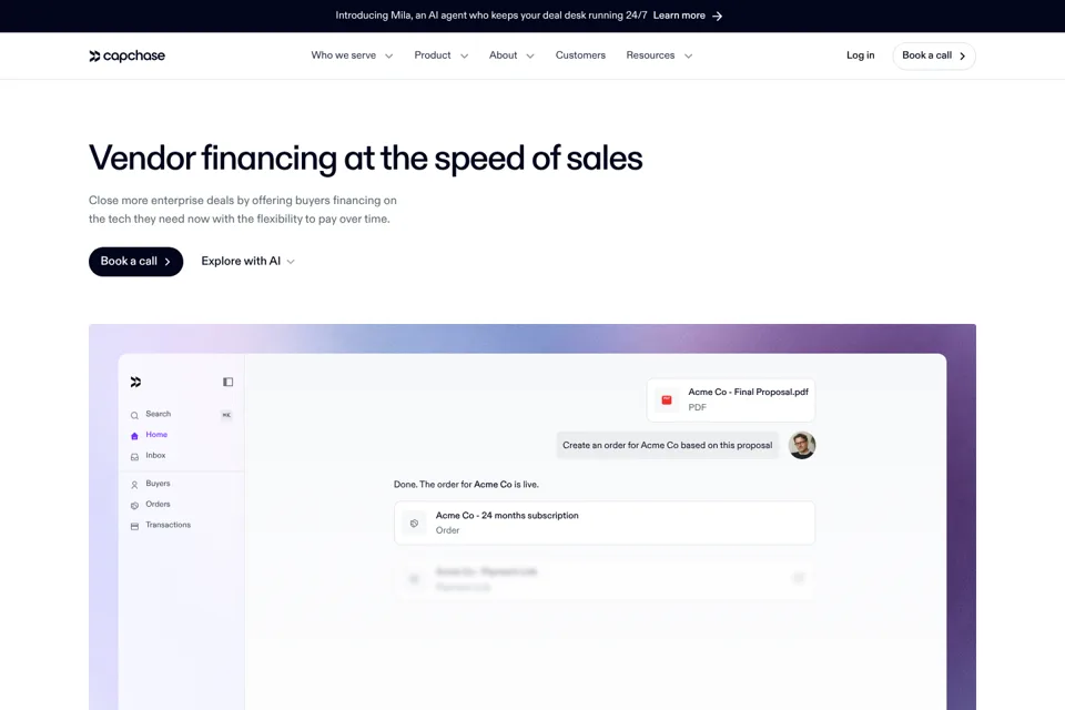 Aperçu de la landing page