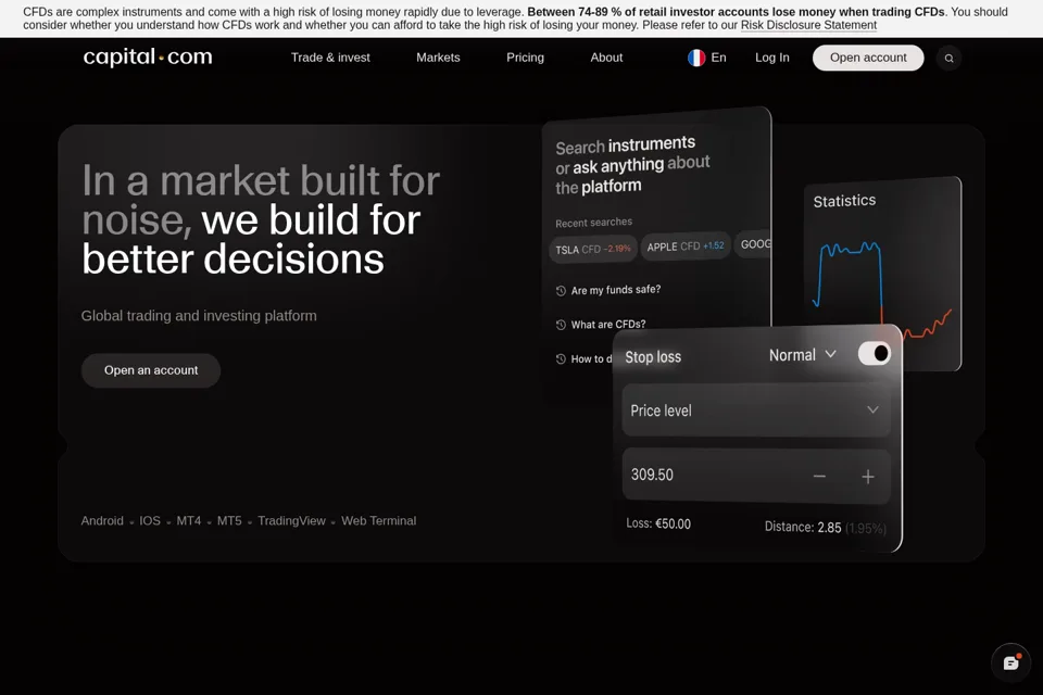 Aperçu de la landing page