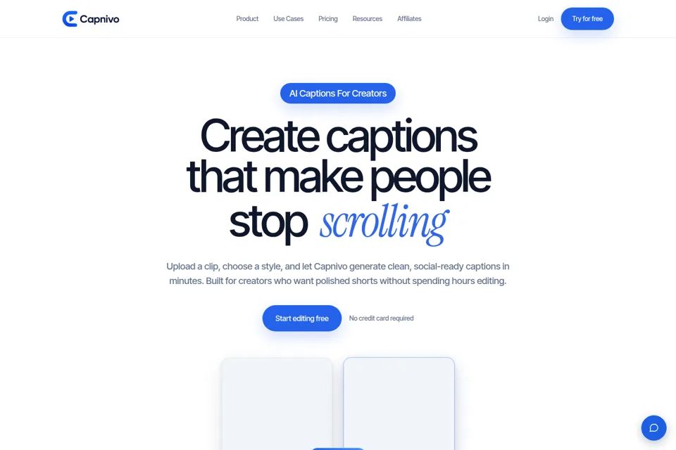 Aperçu de la landing page