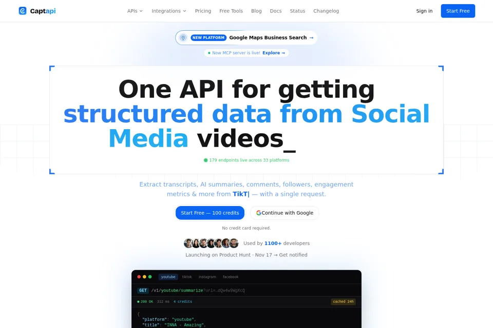 Aperçu de la landing page