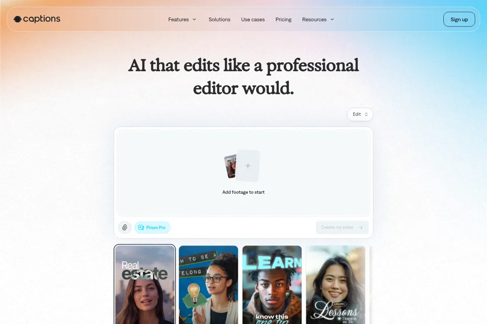 Aperçu de la landing page