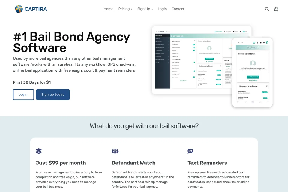 Aperçu de la landing page