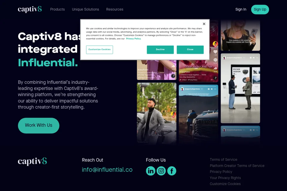 Aperçu de la landing page