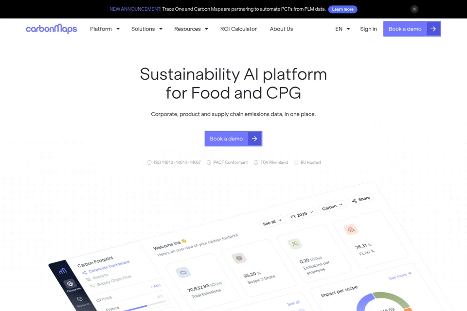 Aperçu de la landing page