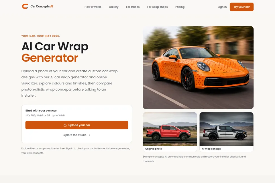 Landing page preview
