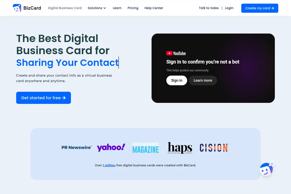 Aperçu de la landing page