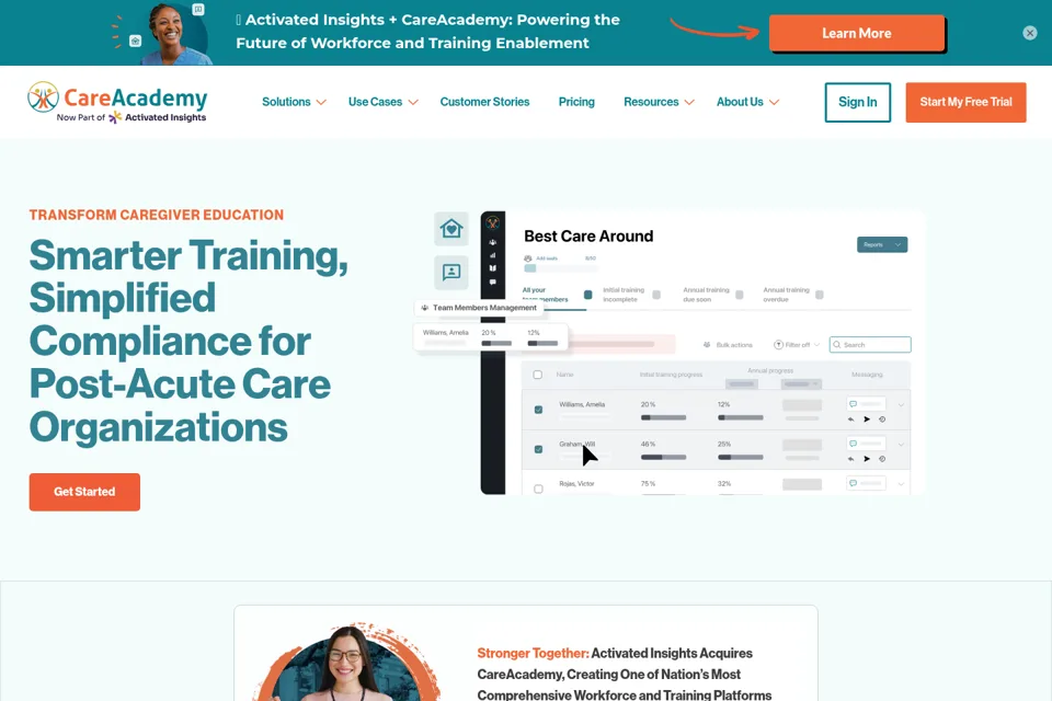 Aperçu de la landing page