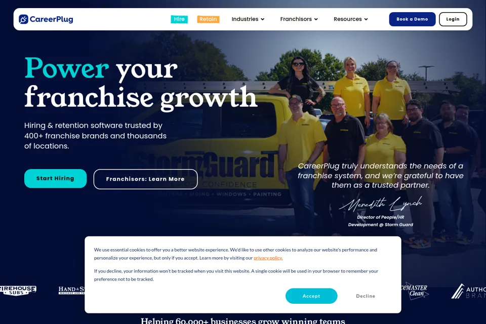 Landing page preview