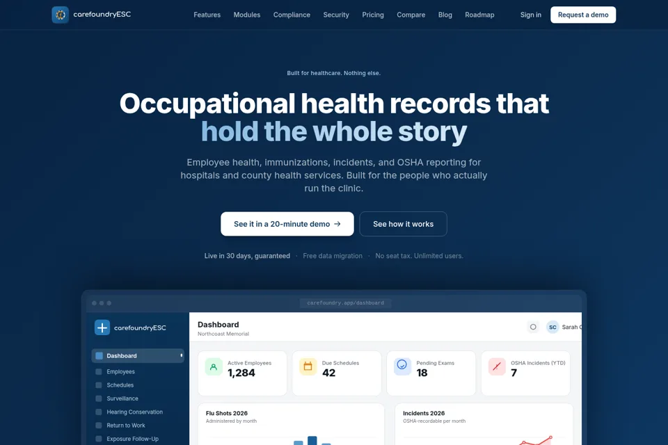Aperçu de la landing page