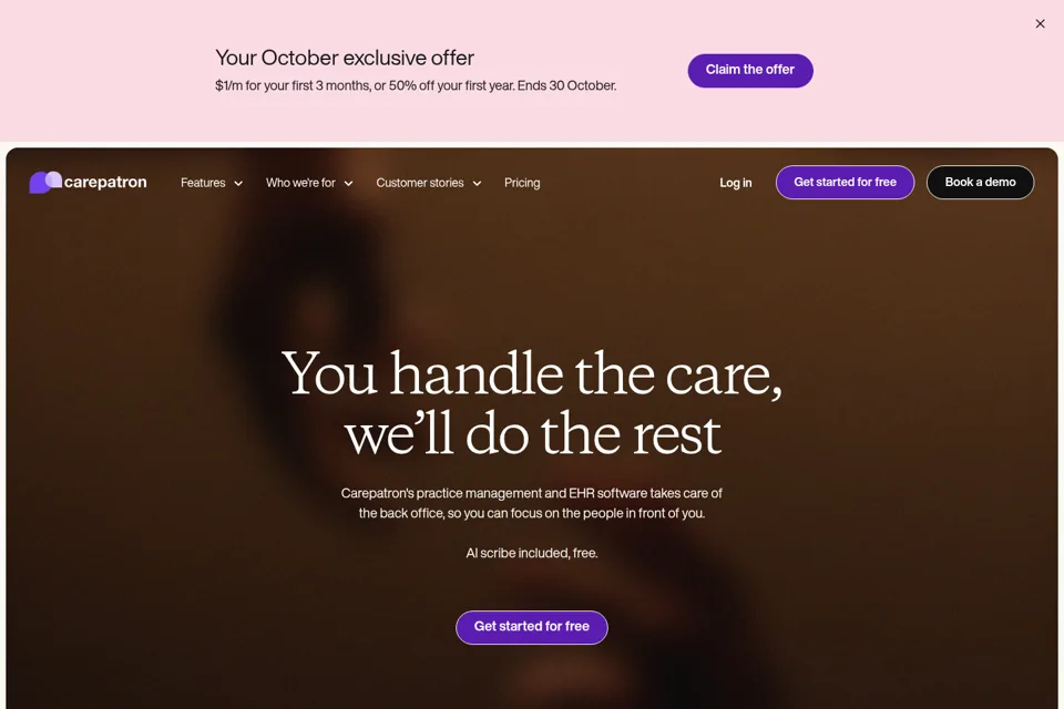Aperçu de la landing page