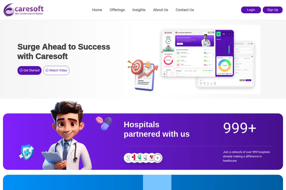 Aperçu de la landing page