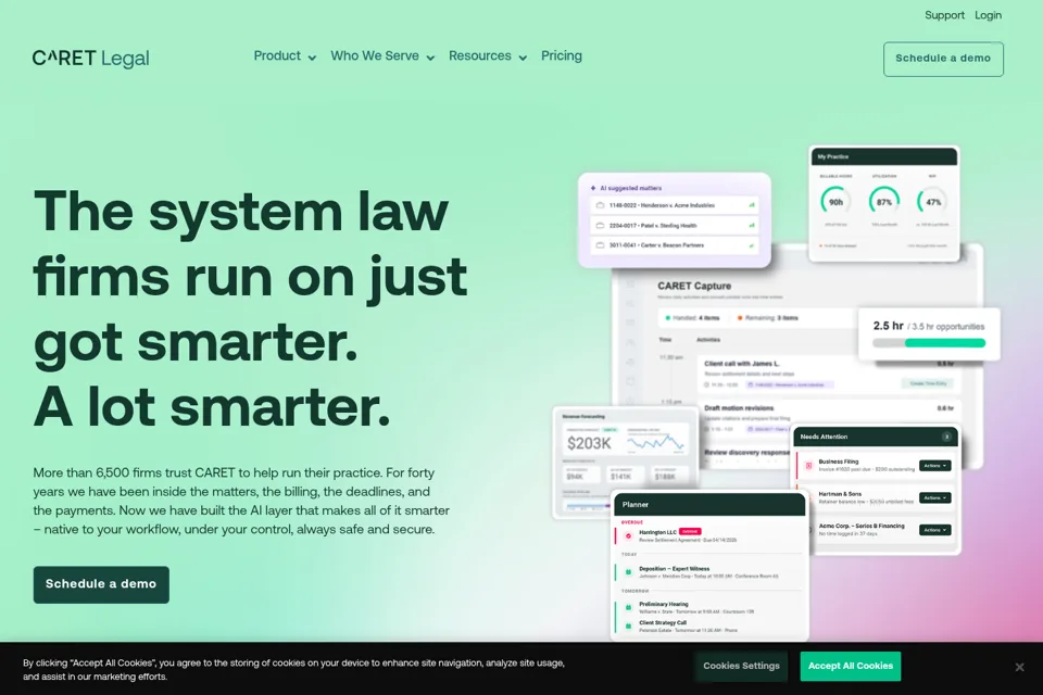 Aperçu de la landing page