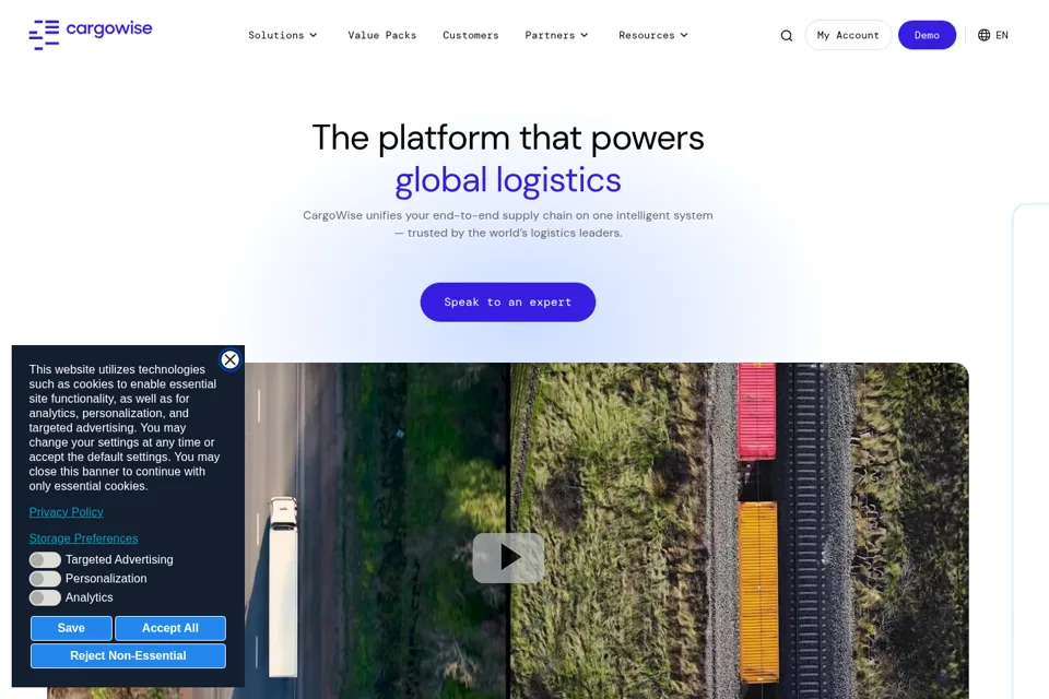 Aperçu de la landing page