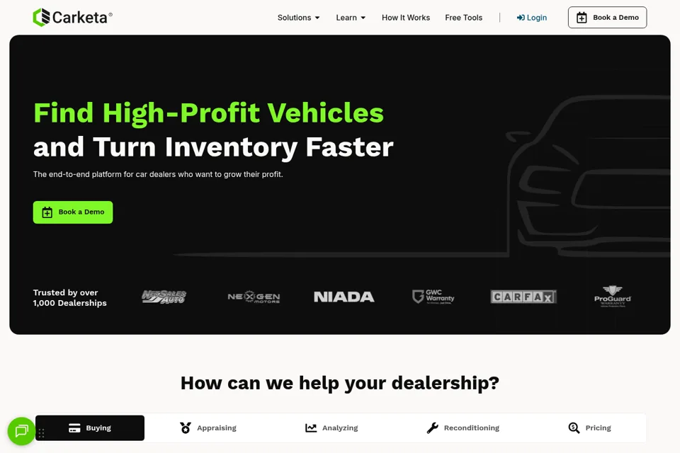 Aperçu de la landing page