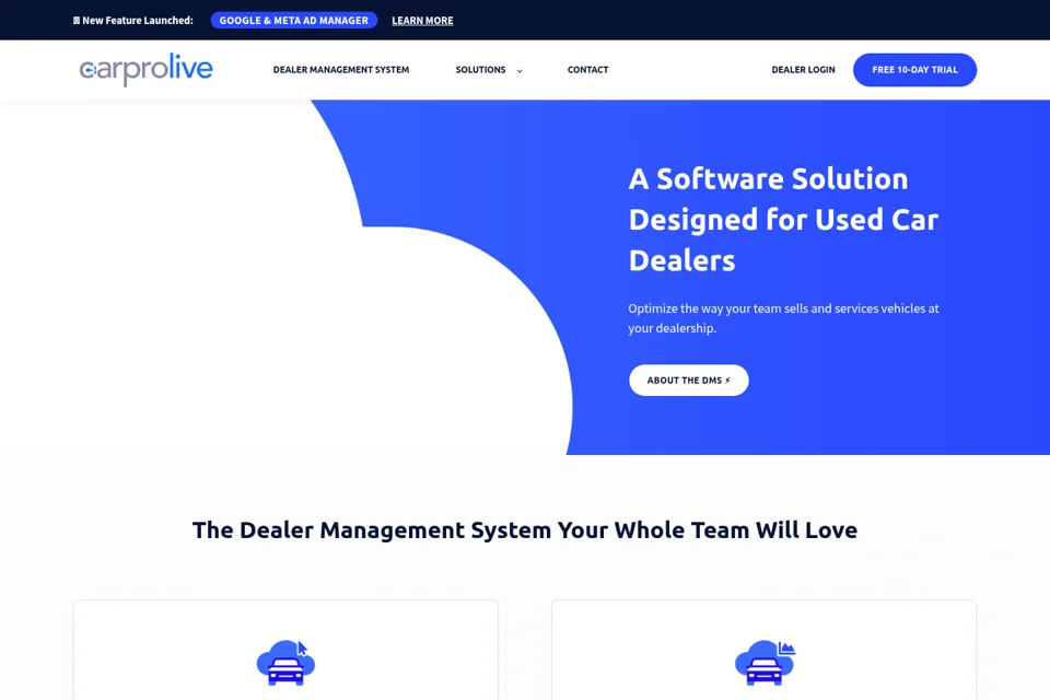 Aperçu de la landing page