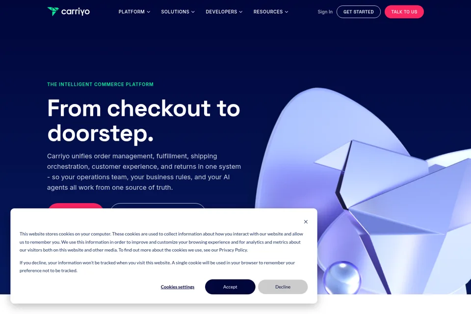 Aperçu de la landing page