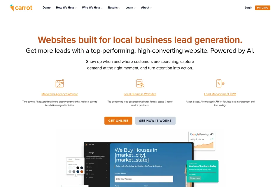 Landing page preview
