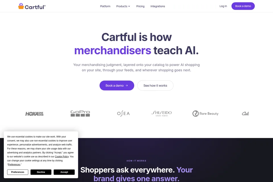 Aperçu de la landing page
