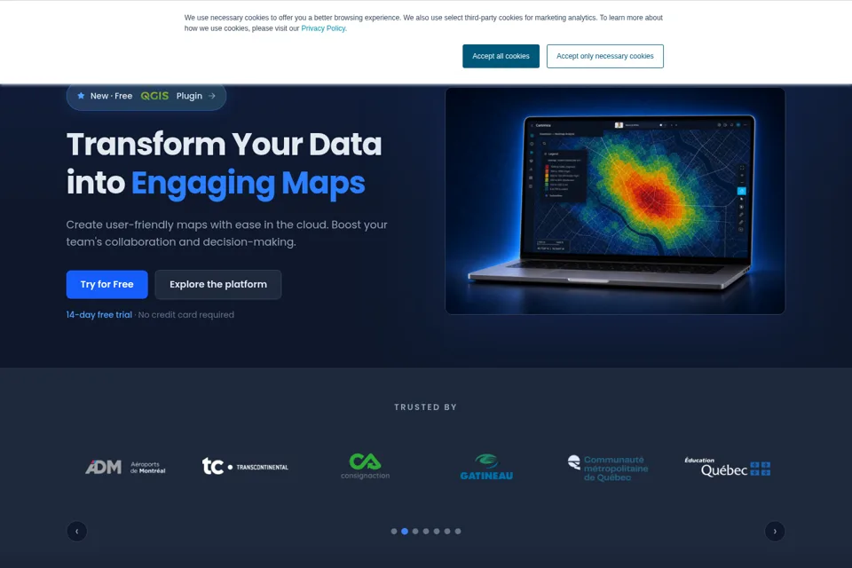 Aperçu de la landing page